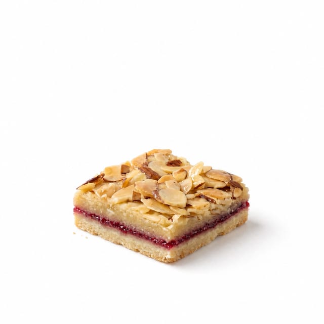 Almond Raspberry Shortbread Bar.